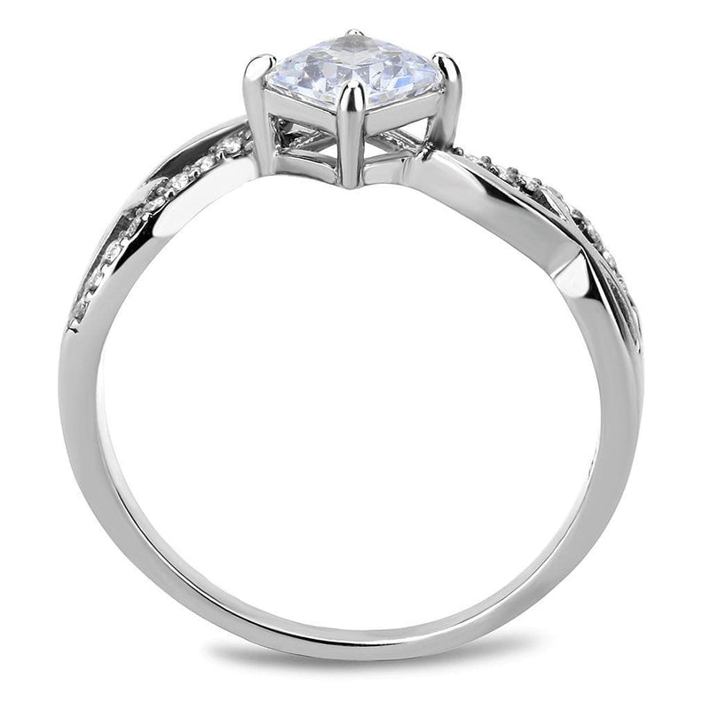 Women's Band Rings DA101 Stainless Steel Ring with AAA Grade CZ