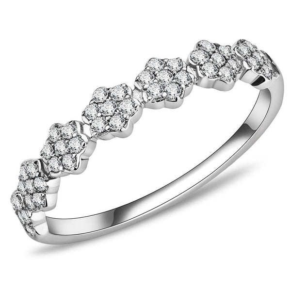 Women's Band Rings DA102 Stainless Steel Ring with AAA Grade CZ