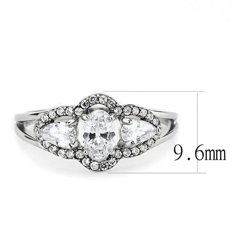 Women's Band Rings DA103 Stainless Steel Ring with AAA Grade CZ