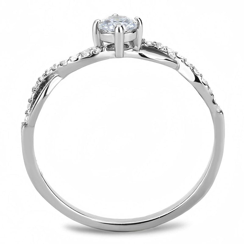 Women's Band Rings DA104 Stainless Steel Ring with AAA Grade CZ