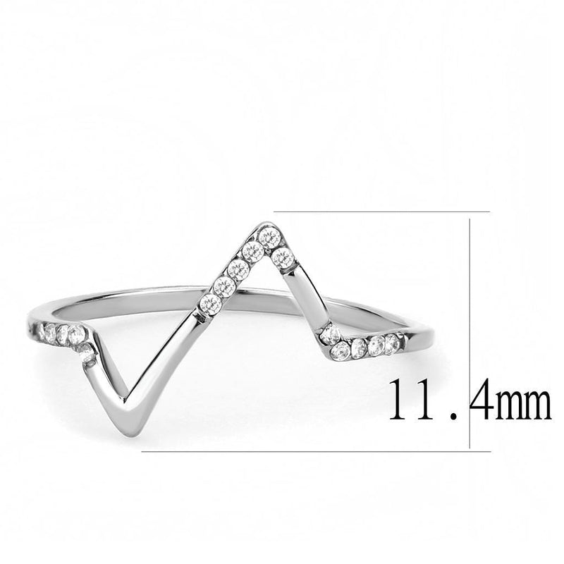 Women's Band Rings DA107 Stainless Steel Ring with AAA Grade CZ