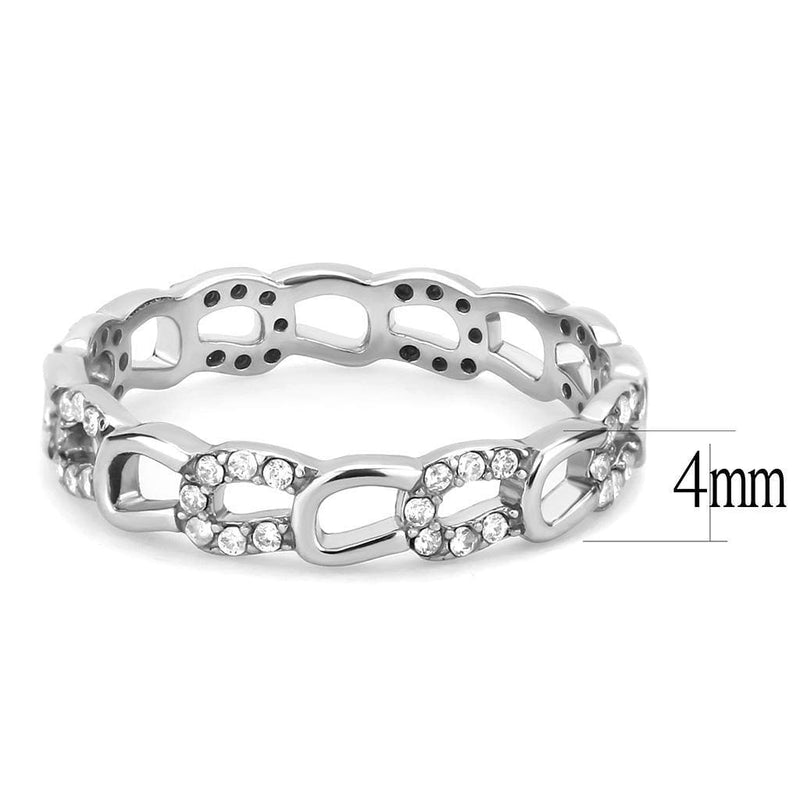 Women's Band Rings DA111 Stainless Steel Ring with AAA Grade CZ