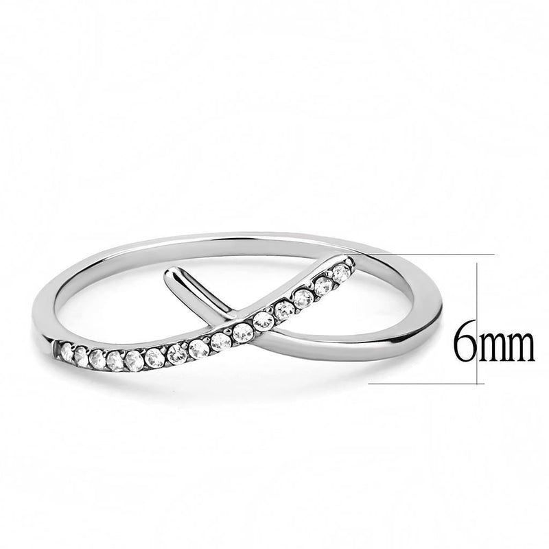 Women's Band Rings DA112 Stainless Steel Ring with AAA Grade CZ