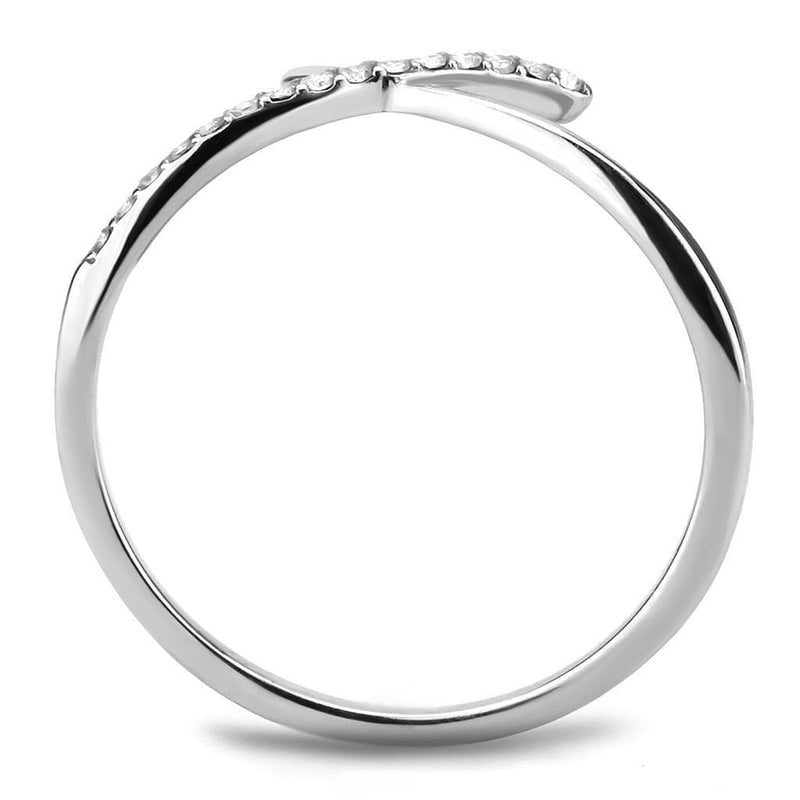 Women's Band Rings DA112 Stainless Steel Ring with AAA Grade CZ