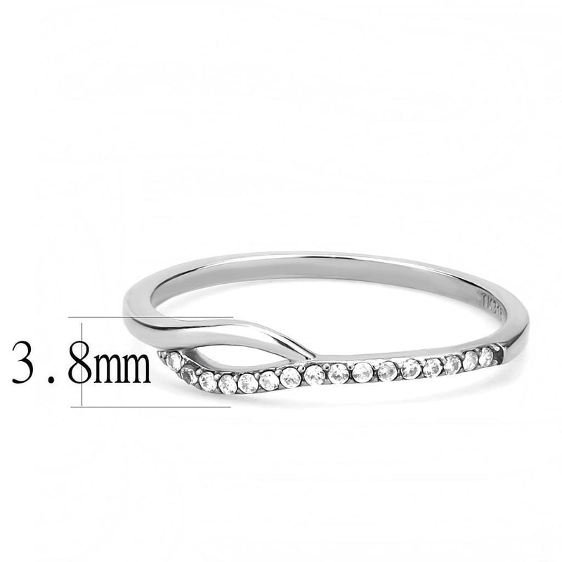 Women's Band Rings DA113 Stainless Steel Ring with AAA Grade CZ