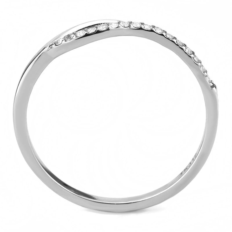 Women's Band Rings DA113 Stainless Steel Ring with AAA Grade CZ