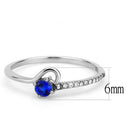 Women's Band Rings DA114 Stainless Steel Ring with CZ in London Blue