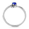 Women's Band Rings DA114 Stainless Steel Ring with CZ in London Blue