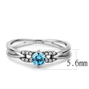 Women's Band Rings DA116 Stainless Steel Ring with AAA Grade CZ