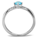 Women's Band Rings DA116 Stainless Steel Ring with AAA Grade CZ