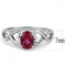 Women's Band Rings DA119 Stainless Steel Ring with AAA Grade CZ in Ruby