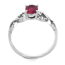 Women's Band Rings DA119 Stainless Steel Ring with AAA Grade CZ in Ruby