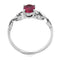 Women's Band Rings DA119 Stainless Steel Ring with AAA Grade CZ in Ruby