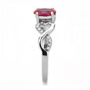 Women's Band Rings DA119 Stainless Steel Ring with AAA Grade CZ in Ruby