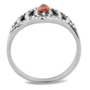 Women's Band Rings DA123 Stainless Steel Ring with AAA Grade CZ in Orange