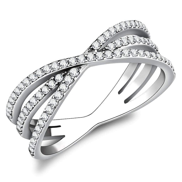 Women's Band Rings DA124 Stainless Steel Ring with AAA Grade CZ