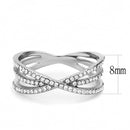 Women's Band Rings DA124 Stainless Steel Ring with AAA Grade CZ