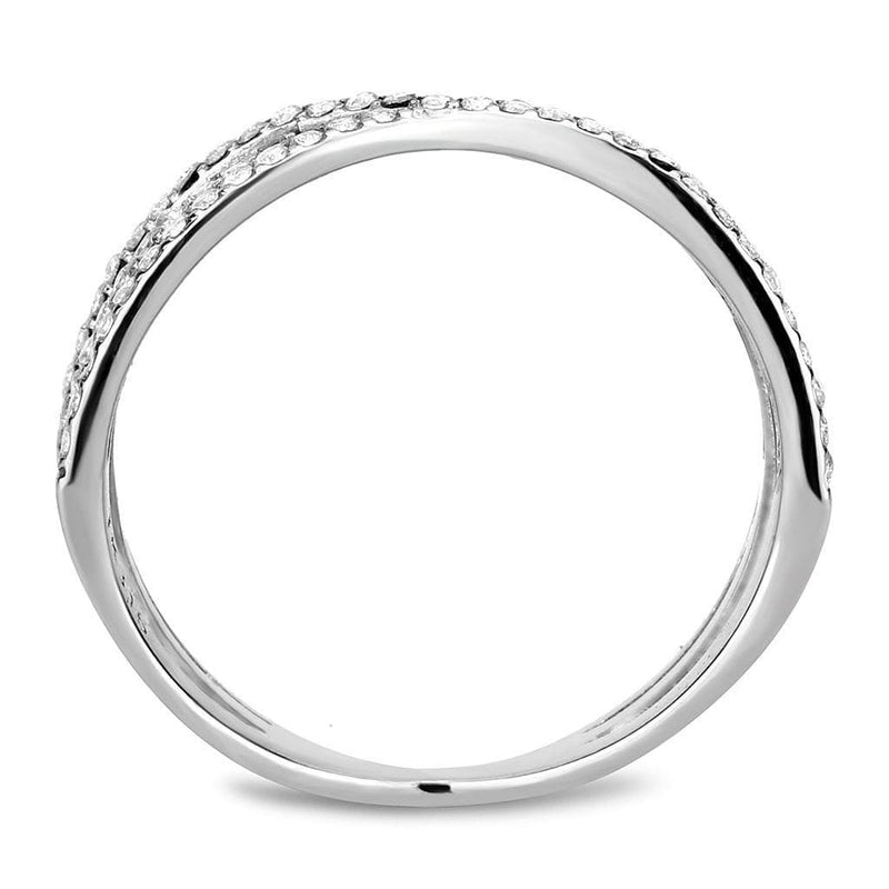 Women's Band Rings DA124 Stainless Steel Ring with AAA Grade CZ