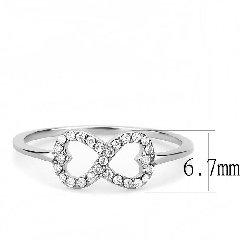 Women's Band Rings DA125 Stainless Steel Ring with AAA Grade CZ