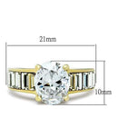 Women's Gold Band Rings TK1675 Gold - Stainless Steel Ring with CZ