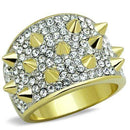 Women's Gold Band Rings TK1697 Two-Tone Gold - Stainless Steel Ring with Crystal