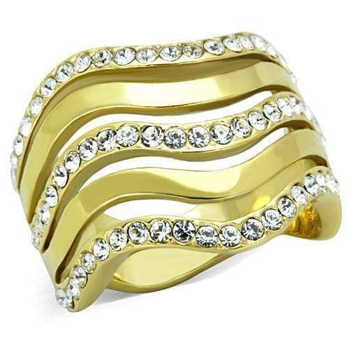 Women's Gold Band Rings TK1700 Gold - Stainless Steel Ring with Crystal