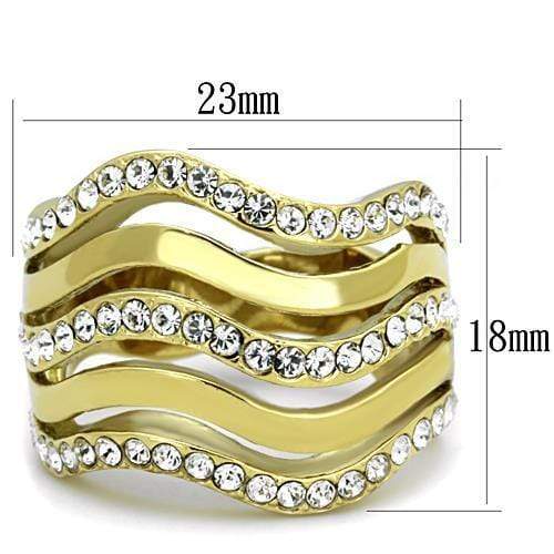 Women's Gold Band Rings TK1700 Gold - Stainless Steel Ring with Crystal