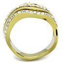 Women's Gold Band Rings TK1700 Gold - Stainless Steel Ring with Crystal