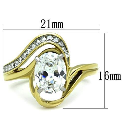 Silver Jewelry Rings Women's Gold Band Rings TK1703 Two-Tone Gold - Stainless Steel Ring Alamode Fashion Jewelry Outlet