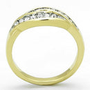 Women's Gold Band Rings TK1704 Two-Tone Gold - Stainless Steel Ring with Crystal