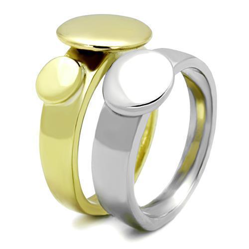 Silver Jewelry Rings Women's Gold Band Rings TK1706 Two-Tone Gold - Stainless Steel Ring Alamode Fashion Jewelry Outlet