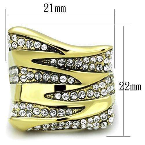 Women's Gold Band Rings TK1709 Gold - Stainless Steel Ring with Crystal