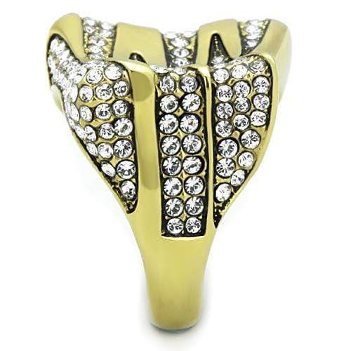 Women's Gold Band Rings TK1709 Gold - Stainless Steel Ring with Crystal