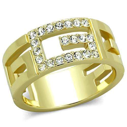 Women's Gold Band Rings TK1712 Gold - Stainless Steel Ring with Crystal