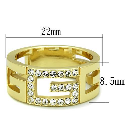 Silver Jewelry Rings Women's Gold Band Rings TK1712 Gold - Stainless Steel Ring with Crystal Alamode Fashion Jewelry Outlet