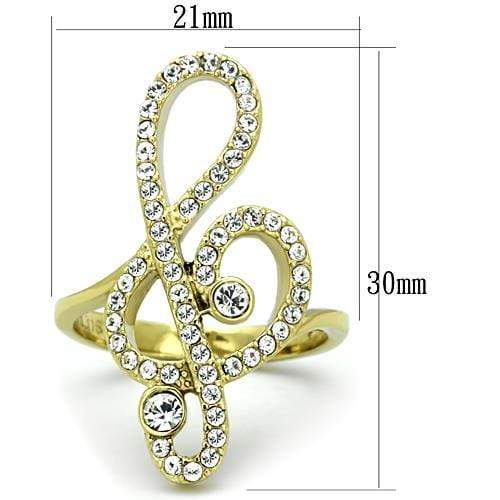 Women's Gold Band Rings TK1714 Gold - Stainless Steel Ring with Crystal