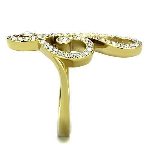 Women's Gold Band Rings TK1714 Gold - Stainless Steel Ring with Crystal