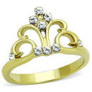 Women's Gold Band Rings TK1716 Gold - Stainless Steel Ring with Crystal