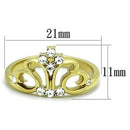 Women's Gold Band Rings TK1716 Gold - Stainless Steel Ring with Crystal