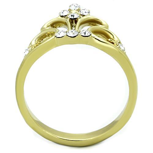 Women's Gold Band Rings TK1716 Gold - Stainless Steel Ring with Crystal