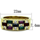 Women's Gold Band Rings TK1719 Gold - Stainless Steel Ring with Crystal