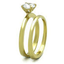 Women's Gold Band Rings TK1721 Gold - Stainless Steel Ring with CZ