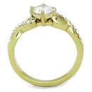 Women's Gold Band Rings TK1722 Gold - Stainless Steel Ring with CZ