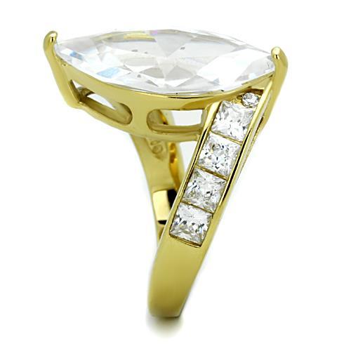 Women's Gold Band Rings TK1723 Gold - Stainless Steel Ring with CZ