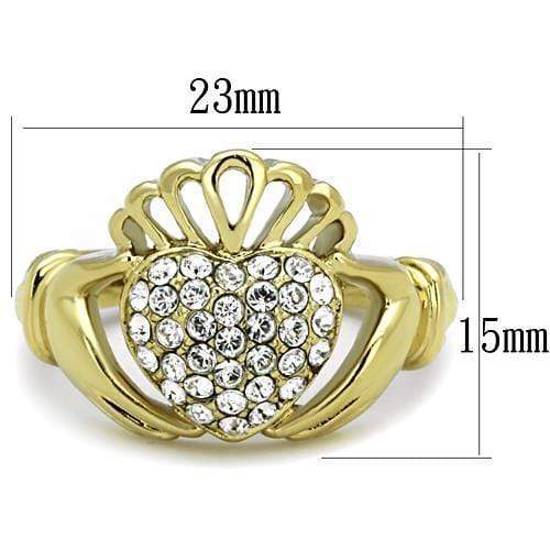 Women's Gold Band Rings TK1724 Gold - Stainless Steel Ring with Crystal