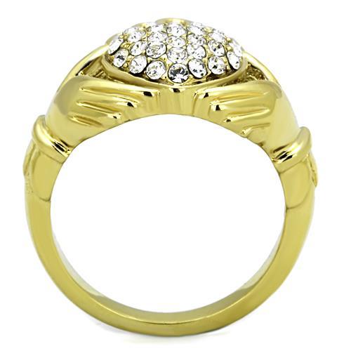 Women's Gold Band Rings TK1724 Gold - Stainless Steel Ring with Crystal