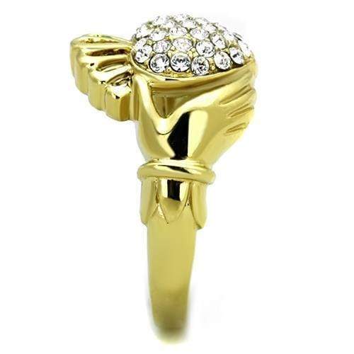 Women's Gold Band Rings TK1724 Gold - Stainless Steel Ring with Crystal