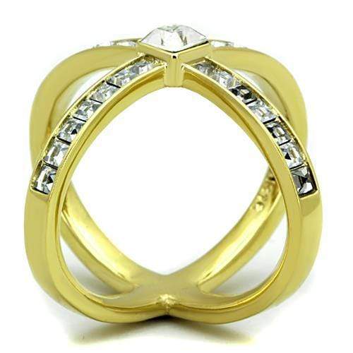 Women's Gold Band Rings TK1726 Gold - Stainless Steel Ring with Crystal