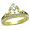 Women's Gold Band Rings TK1727 Gold - Stainless Steel Ring with CZ