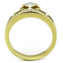 Women's Gold Band Rings TK1727 Gold - Stainless Steel Ring with CZ